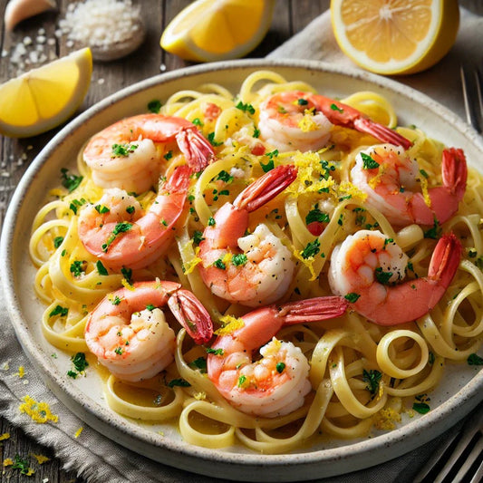 Sourdough Linguini with Lemon Garlic Shrimp - Eat Better Pasta